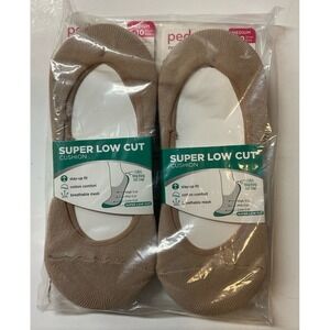NIP Lot of‎ 6 Pairs Peds Super Low Cut No Show Liner Socks Nude Medium 5-10